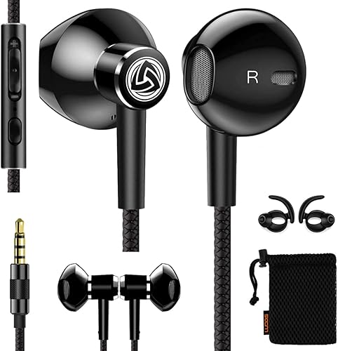 LUDOS SPECTA - Auriculares intraurales con cable, auriculares con micrófono para llamadas claras, aislamiento de ruido, para iPhone, iPad, Samsung,