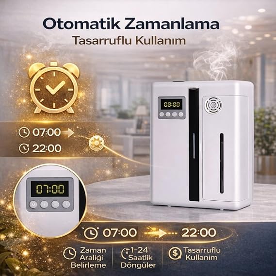 Polham Akıllı Aroma Difüzörü 200ML Profesyonel Koku Makinesi | 300m² Etkili | Zaman Ayarlı l Telefon Kontrollü