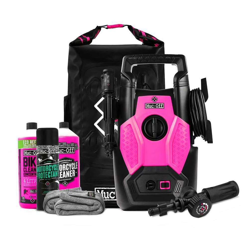 Muc-Off Ensemble Nettoyeur Haute Pression Motos - Le Premier Nettoyeur Haute Pression Motos au Monde - Comprend le Nettoyant Motos Muc-Off, le Spray de Protection pour Motos et davantage !