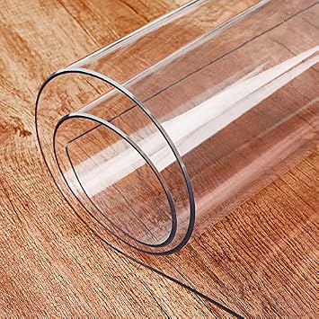 2mm Thickness Clear PVC Tablecloth, 100 X 200cm Wipeable Transparent Table Protector, Dining Table Cover, Waterproof Clear Plastic Table Cover for Dinning Room, Kitchen, Coffee Table