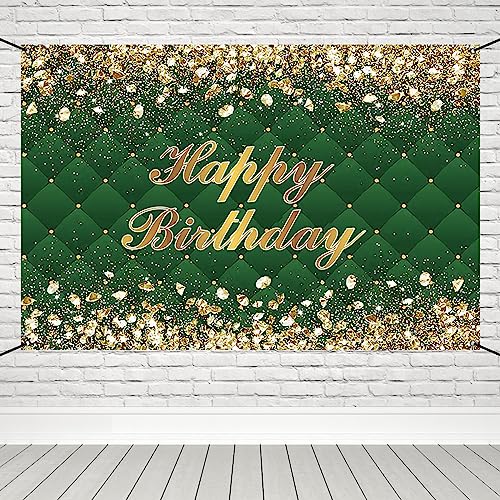 Bannière Happy Birthday vert royal pour sublimer votre décoration de fête de 30e et 40e anniversaire