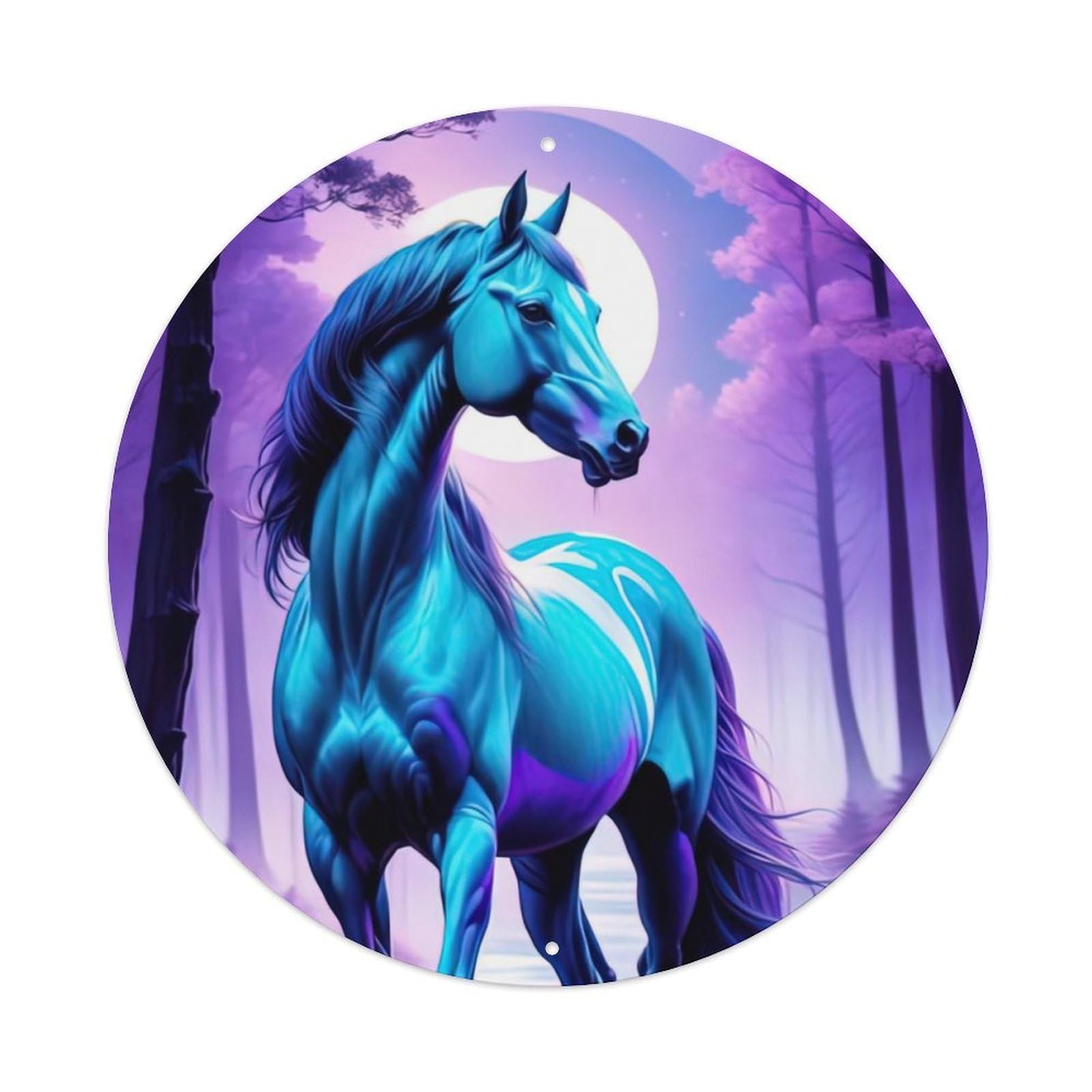 Animal Horses in The Dark Artwork Metal Tin Sign