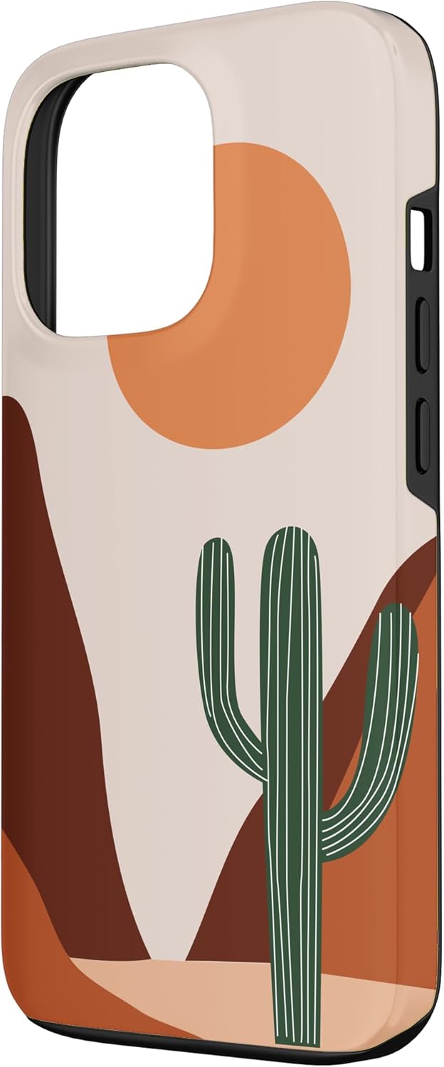 Cute Boho Terracotta Desert Cactus Southwestern Aesthetic Case for iPhone 13 Pro