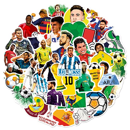 50PCS Soccer Stickers Football Stickers Water Bottle Stickers World Cup Football Stickers Laptop Sticker Vinyl Waterproof Stickers Wardrobe Car Skateboard Phone Luggage Guitar DIY Decal for Kids - Image 5