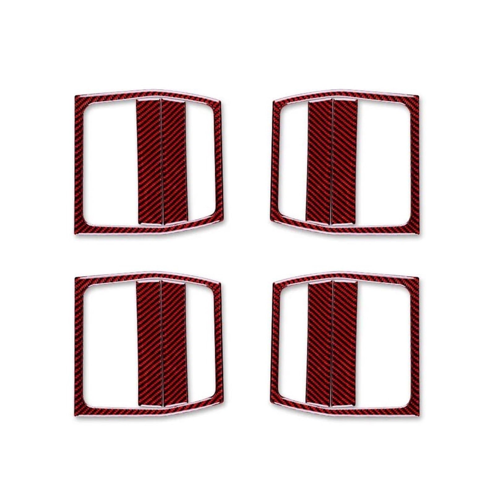 Autodekorationen Innenraum Auto Tür Pull Griff Rahmen Abdeckung Aufkleber Zubehör Innen Trim Für Magnum für Ladegerät 2008 2009 2010(Black Red)