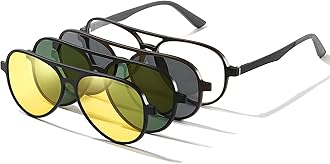 Aviator Polarized Magnetic Clip on Sunglasses for Eyeglasses Men UV Protection Anti Glare Driving Retro Glasses 3Pcs