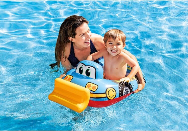 Image of 74x58cm Plactic Swim Float with Seat and Backrest for 1-2 Years Old Kids | Inflatable Car Floatie Kiddie Floats Pack of 1