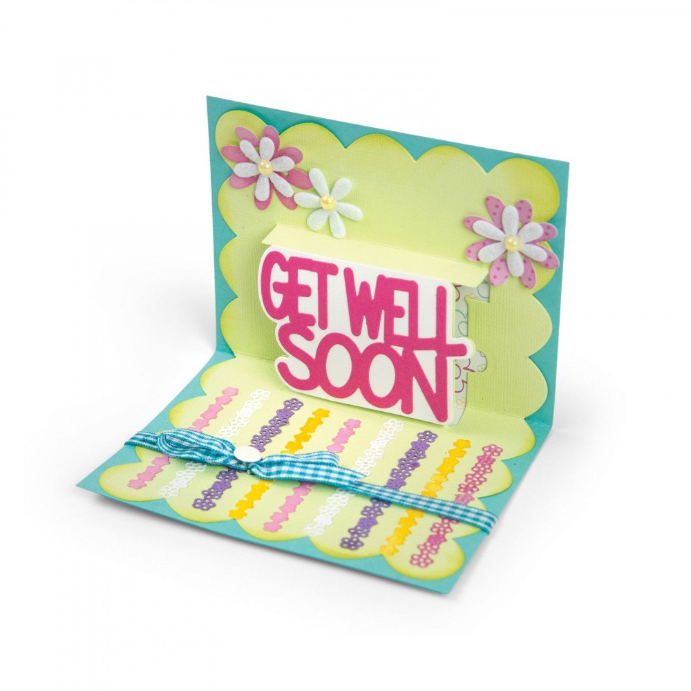 Sizzix Thinlits Die Set 4PK - 661846 Get Well 3-D Drop-ins by Stephanie Barnard