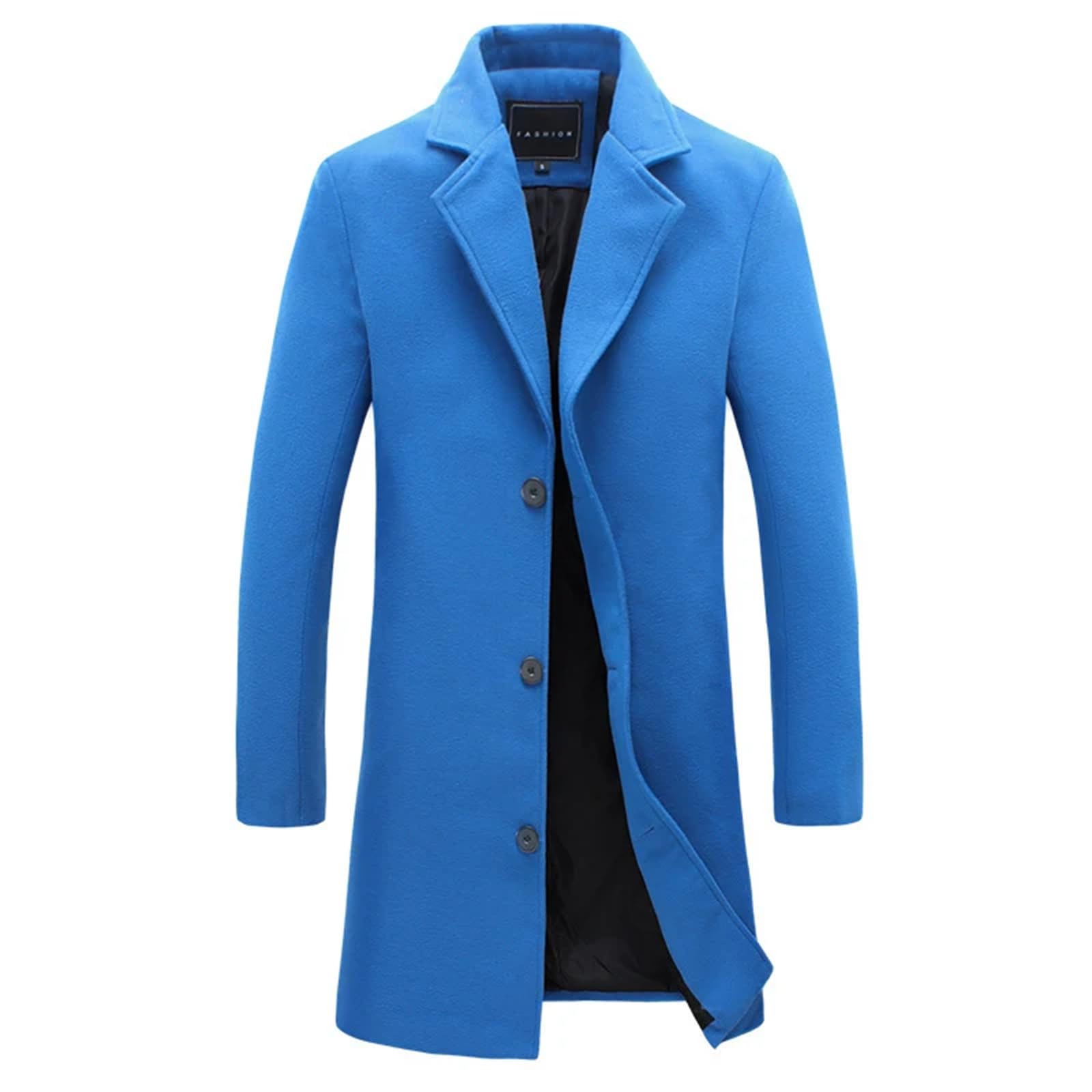 Giacca Uomo Single Breasted Lapel Cappotto Lungo Giacca Moda Autunno Inverno Casual Overcoat Trench Cappotti di Lana degli Uomini Tinta Unita