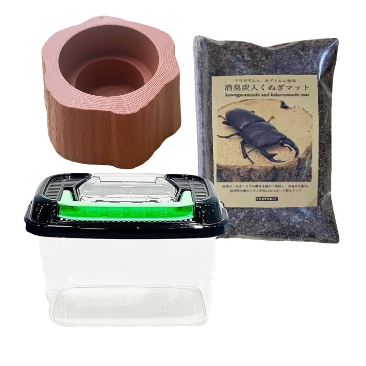クワガタ ・カブトムシ　飼育良品　まとめ売り Amazon | カブトムシ・クワガタムシ飼育セット【 手持ち付き飼育ケース