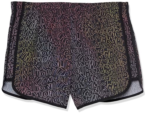 Happy Nation Running Shorts, Pure Black Logo, Large+