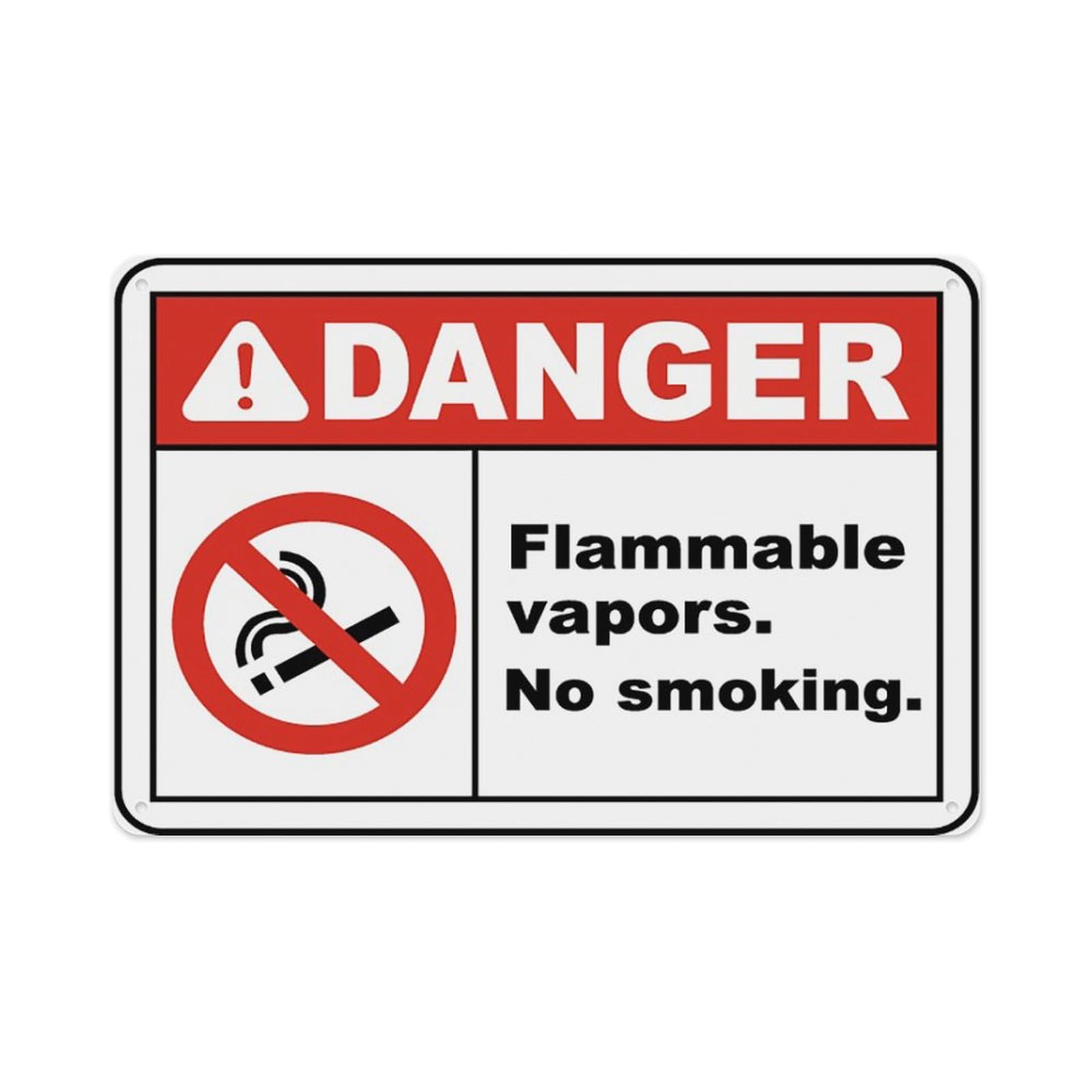 peiyeety Flammable Vapors No Smoking Sign Aluminum Tin Warning Signs For Home Outdoor Garden 12X16 Inches
