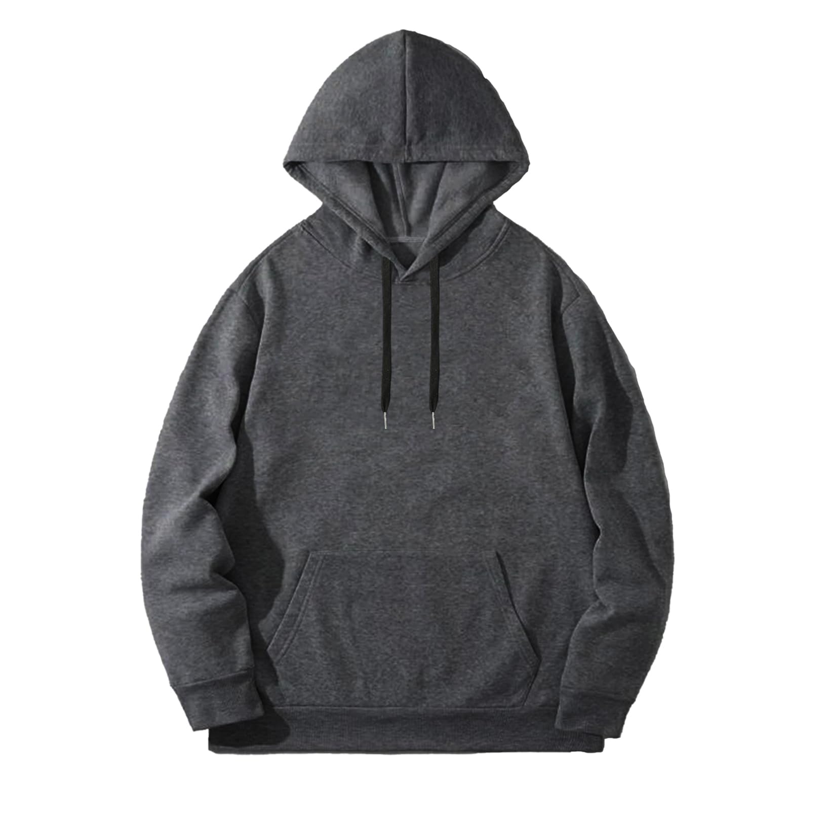 Yeahdor Mens Fleece Hooded Sport Sweatshirt Long Sleeve Drawstring Athletic Pullover Gym Workout Hoodies Hooded Dark Gray Small