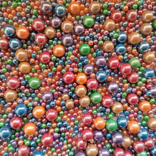 Image of Edible Deep Colorful Sugar Pearls Candy Sprinkles 120G / 4.23Ounce Baking Cake Sprinkles Cupcake and Cake Topper Cookie Decorations Wedding Party Valentines Halloween Christmas Supplies