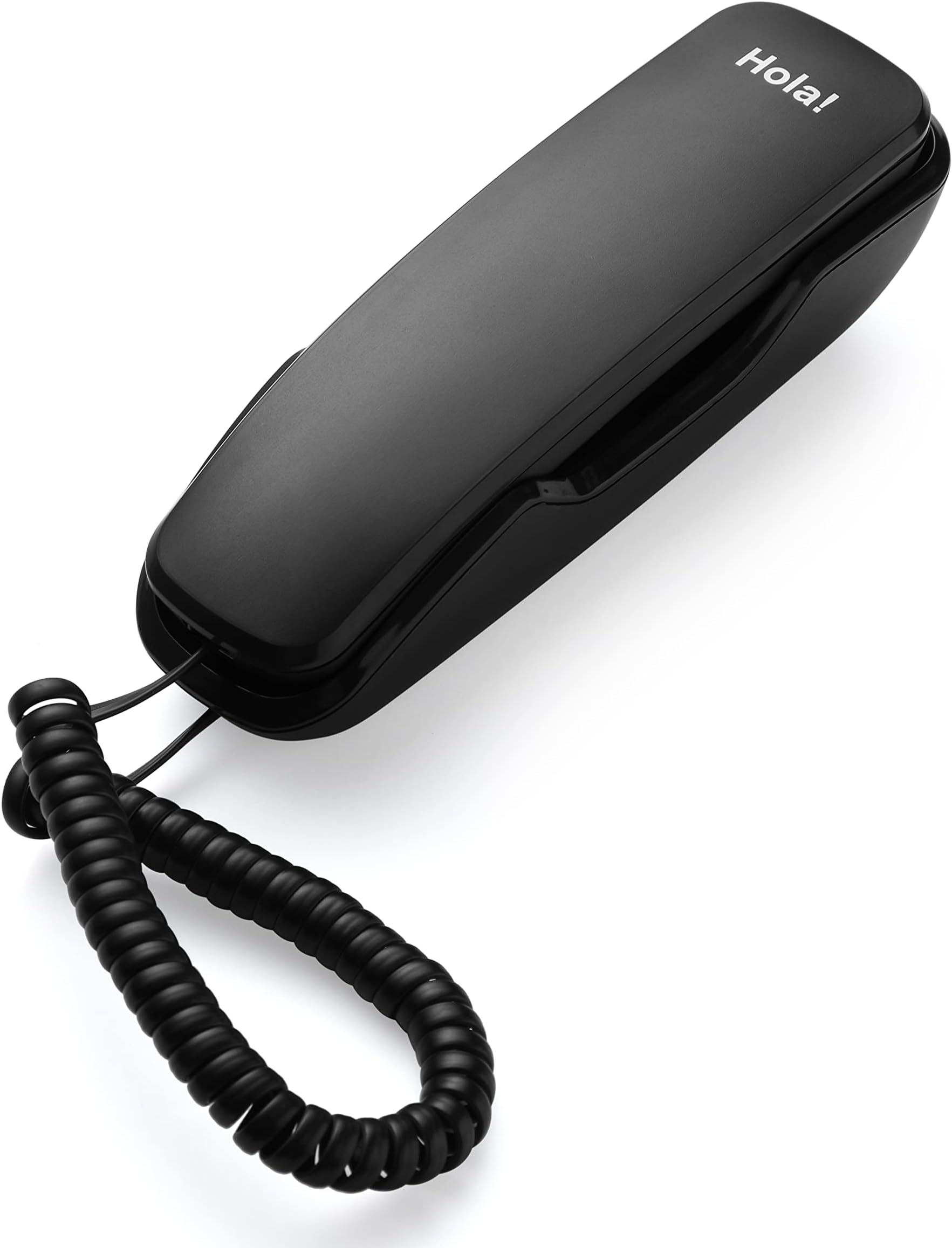 Hola! TF 510 Corded Landline Phone, Wall/Desk Mountable, Clear Call Quality, Compact Design, Redial/Mute/Hold Function (Made in India) (Black)