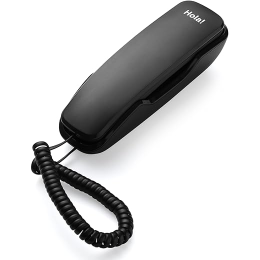 Corded Landline Phone, Wall/Desk Mountable, Black