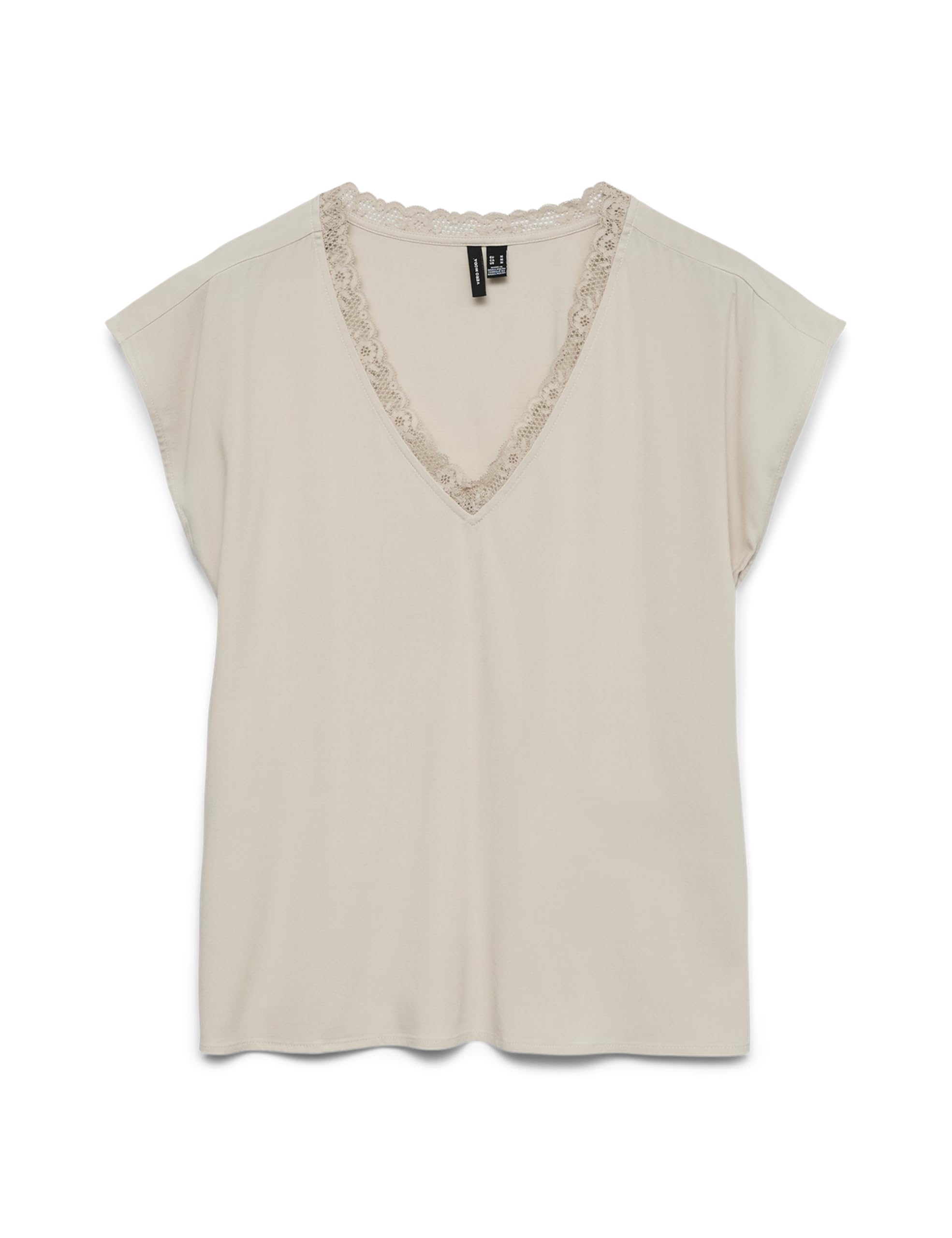 VERO MODA Women's Vmbella SL Lace WVN Ga Noos Top XL Pumice Stone
