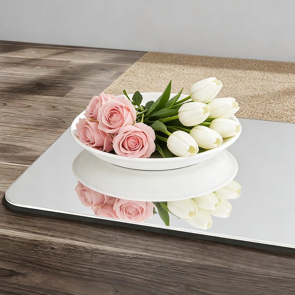 Fogli a Specchio Flessibili Acrilico, 6 Pezzi di Specchio da Parete Infrangibile per Decorazioni Murali Casa, Casa Fai da te e Studio(6Pcs-20x20cm)