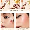 liquid contour beauty wall face highlighter and bronze stick attached with pillow applicator shimmer long lasting silky cream face highlighter bronze makeup stick (04# pearl white)