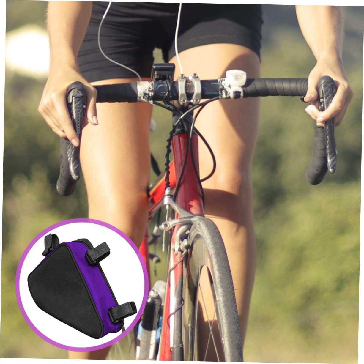 ibasenice 3 Pièces Sacoche de Cadre de Vélo Étanche de Rangement Multifonction pour Poche pour Hommes Installation Facile Sécurisée pour Plein Air Profond