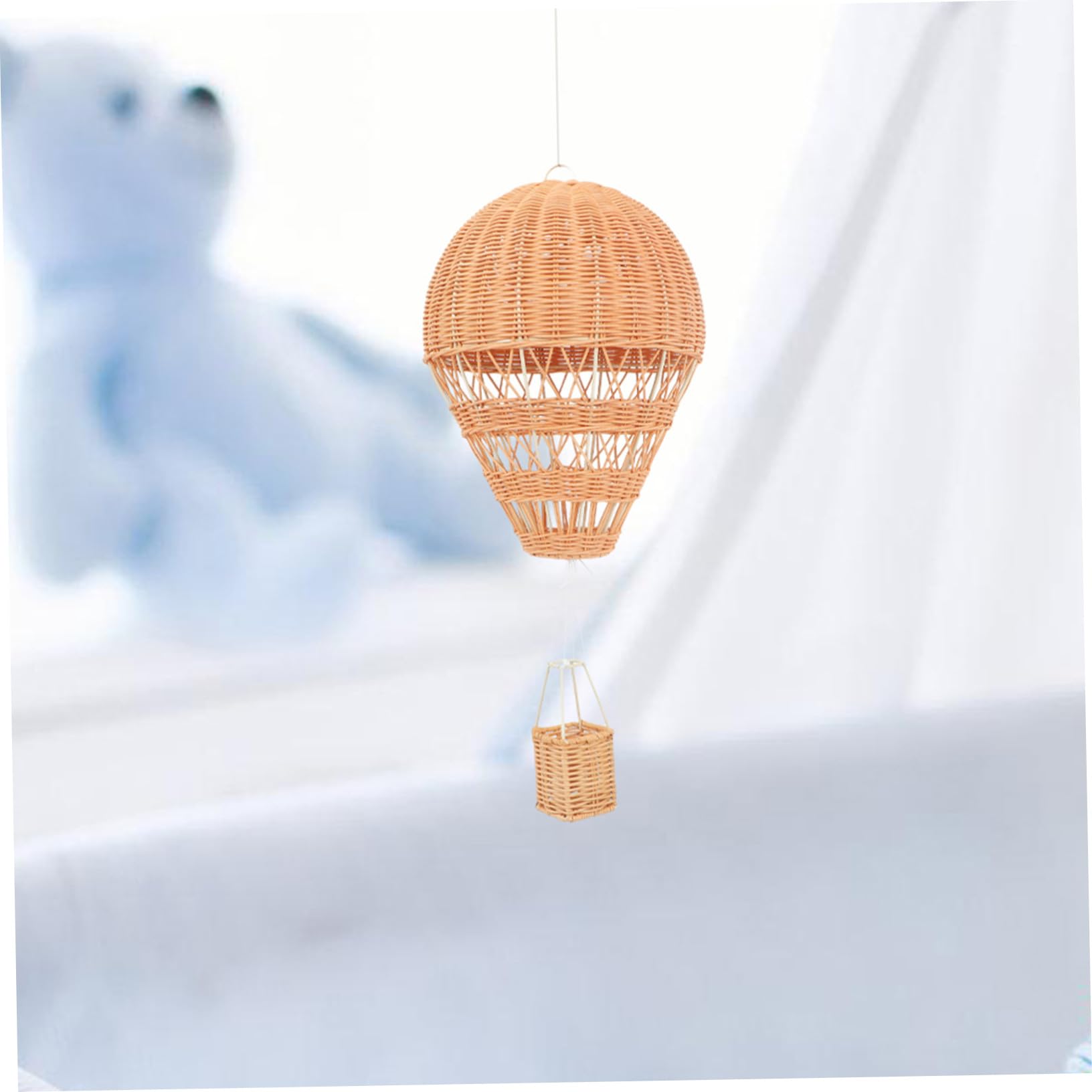 TOYANDONA Woven Rattan Hot Air Balloon Decorative Hanging Ornament for Nursery Party Craft Balloon Wall Decor