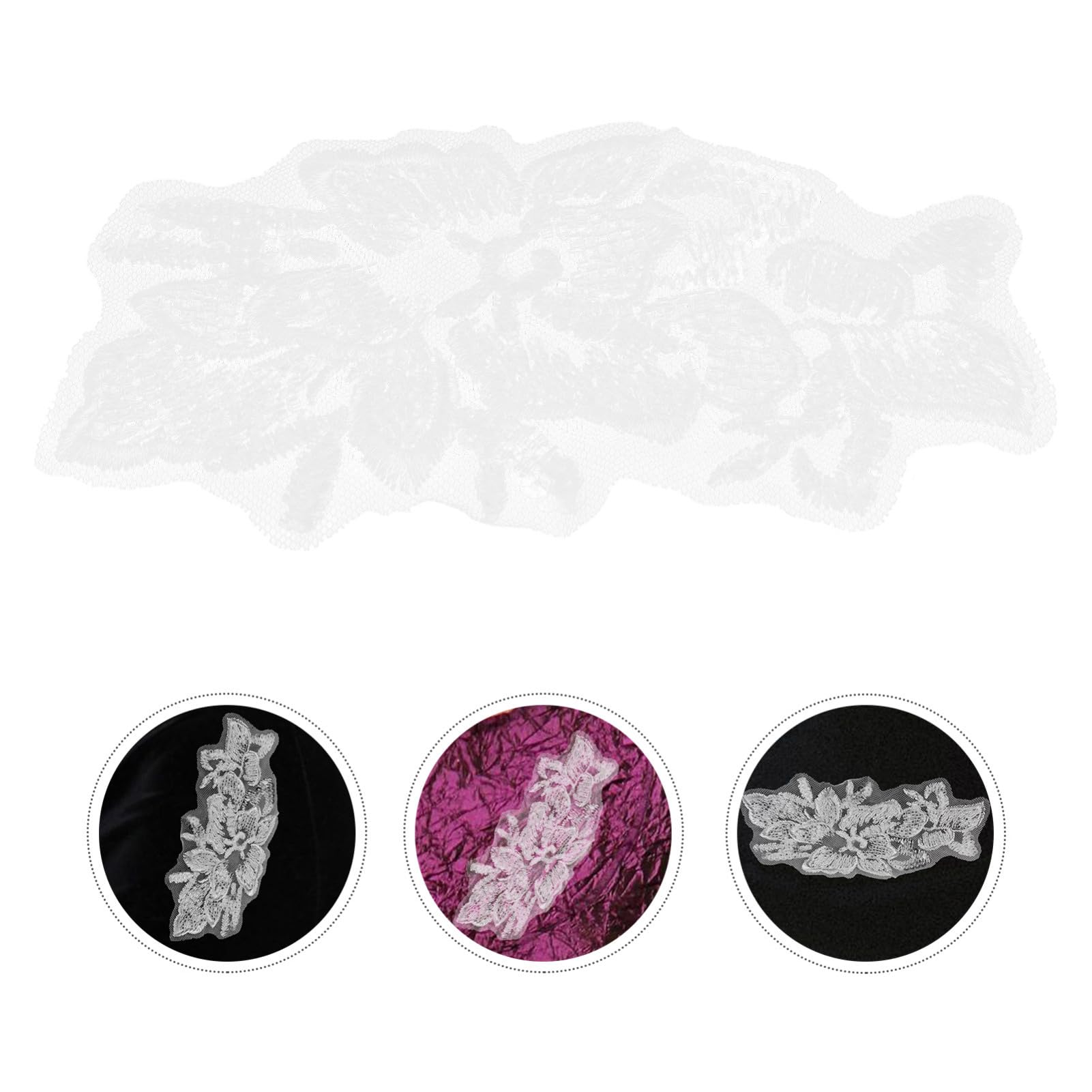 Apliques para ropa, Parches bordados de tela con flores, 1 par parches en forma flor