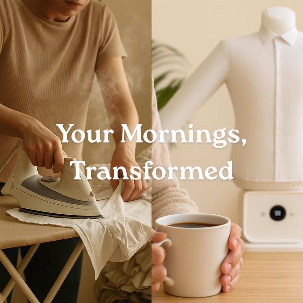 Automatic Ironing Machine 3.0 - Steamer for Shirts, 360° No Blind Spot Drying, 8 Minute Quick Finish for All Fabrics