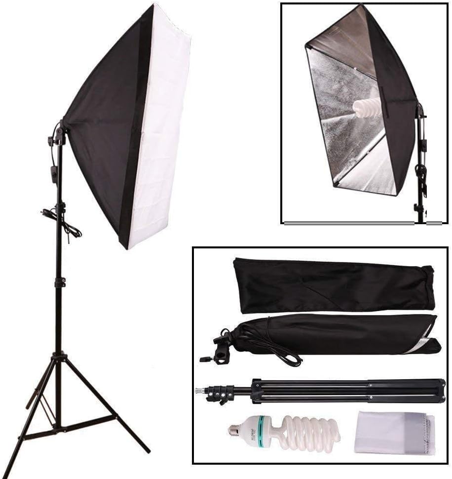 Photo Studio Softbox Continuous Lighting Kit 50x70cm/20"x28" + Fully Adjustable Aluminum alloy Light Stand + 135W Photo Studio Light Bulb …