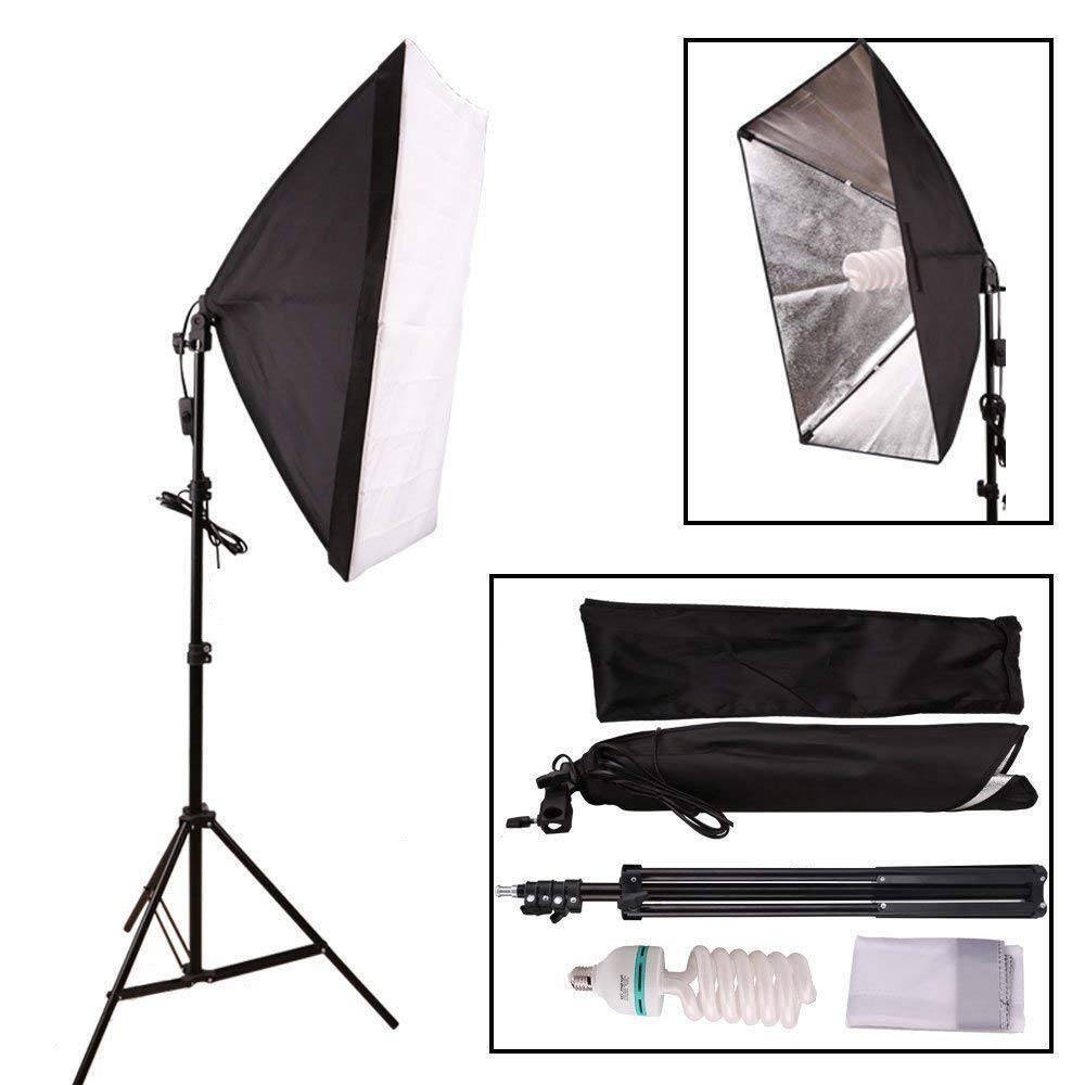 Photo Studio Softbox Continuous Lighting Kit 50x70cm/20"x28" + Fully Adjustable Aluminum alloy Light Stand + 135W Photo Studio Light Bulb …