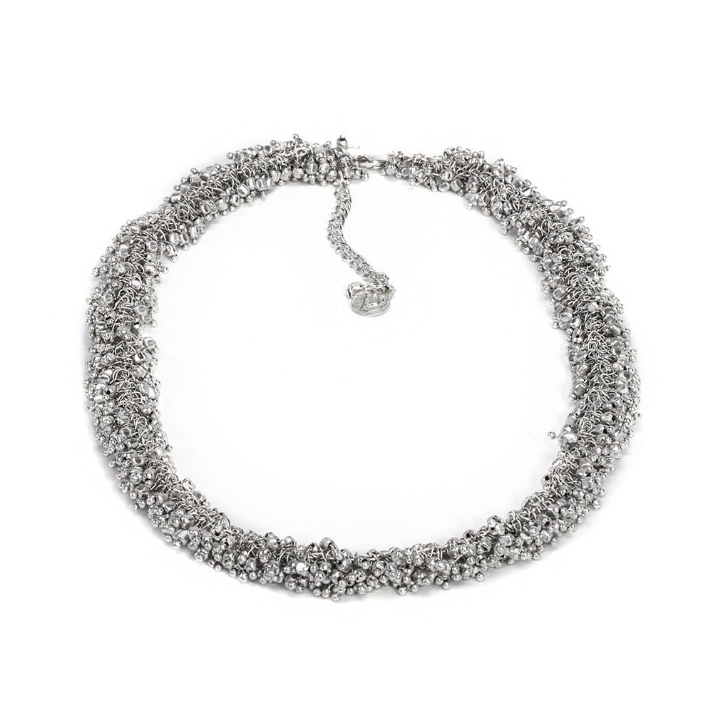 Vestopazzo collana mogra | placcata in argento - ottone | lavorazione artigianale | lunghezza regolabile | nickel tested