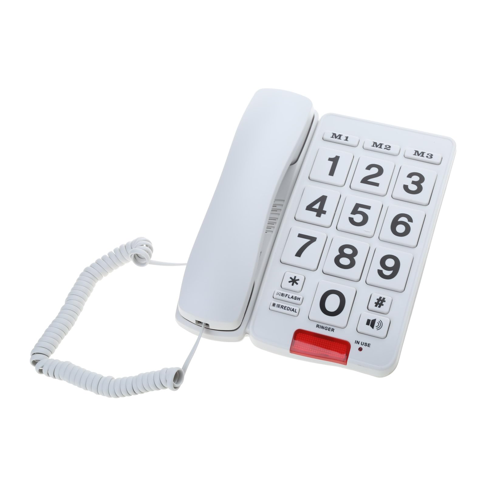PK3000 Telefono fisso con pulsanti grandi, suono amplificato perfetto per anziani e visivamente sfidati con grandi pulsanti fissi telefono fisso telefono da tavolo suoneria forte telefono domestico