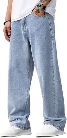 LuminBlaze Baggy Jeans Uomo Y2K Streetwear Vintage Jeans Loose Fit