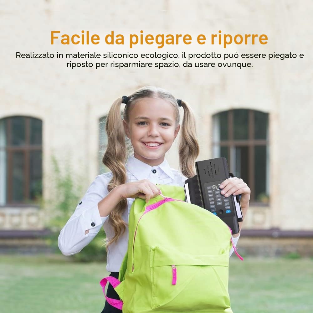 Pianoforte arrotolabile in silicone a 88 tasti, tastiera portatile ricaricabile con 128 toni e 128 ritmi, USB-MIDI, ingresso MP3 e jack per cuffie, ideale per principianti, pratica domestica e