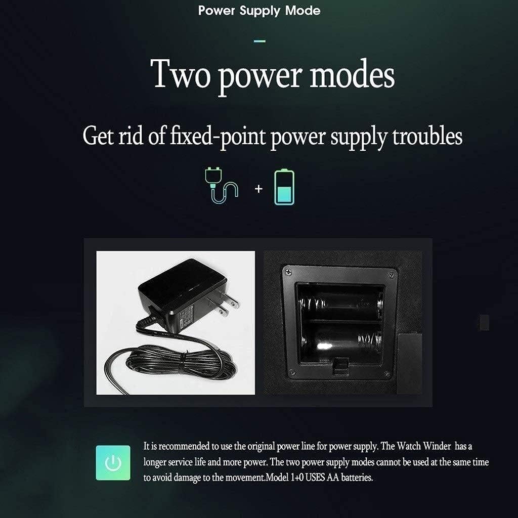 自動機械式ウォッチワインダーボックス 腕時計4本+収納ケース6本 自動ウォッチボックスワインダー 【ワインディングマシーンマブチ】 5回転モード