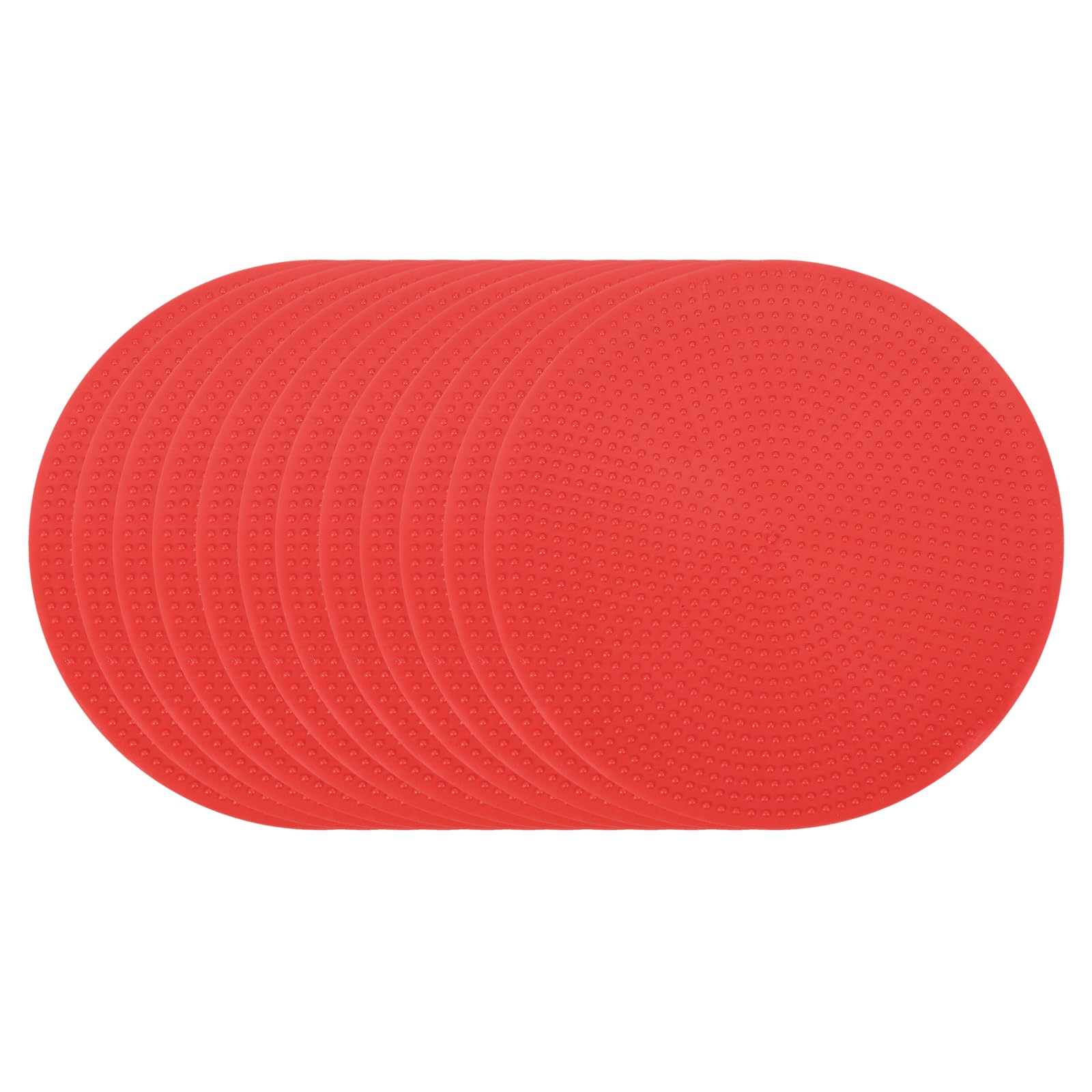 PATIKIL Marqueurs de Repérage 4 Pouces, 12 Pièces Points de Sol Antidérapants Marqueurs D'Agilité Cônes Plats Poly Dots pour Gymnase PE Entraînement de Vitesse de Danse, Rouge