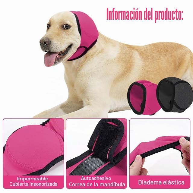 Foto 4 de 7 de MiOYOOW Protección de Orejas para Perro, Cubierta Ajustable para Cabeza de Perro, Cancelación de Ruido