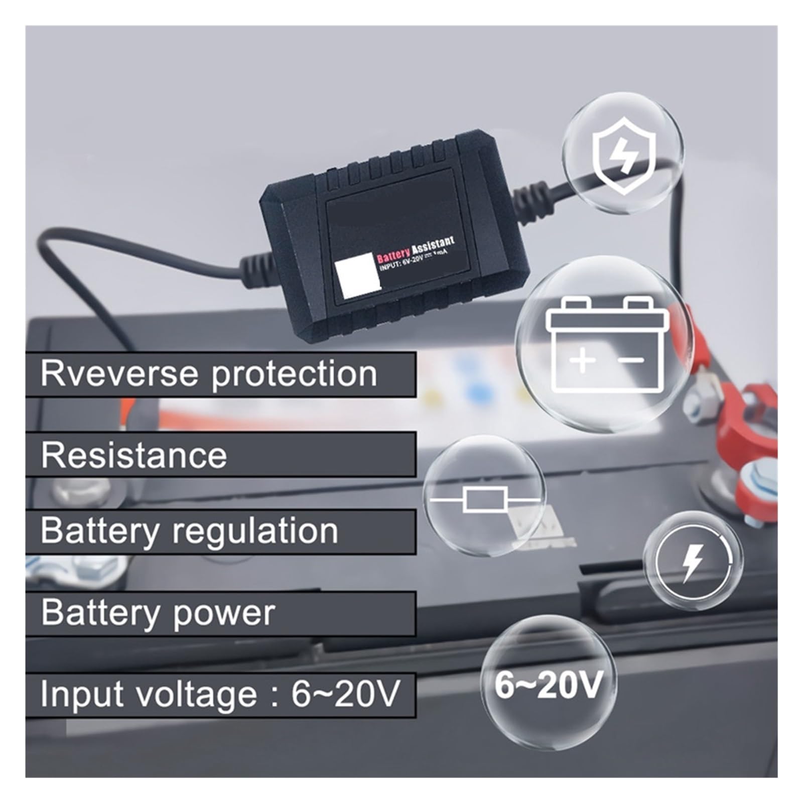 Batterij Monitor Bluetooth 4.0 Draadloze Batterij Tester, Auto Opladen Start en Alarm Systeem Monitor Digitale Batterij Analyzer Geschikt voor 12V Zonnestelsels Motorfietsen Boten
