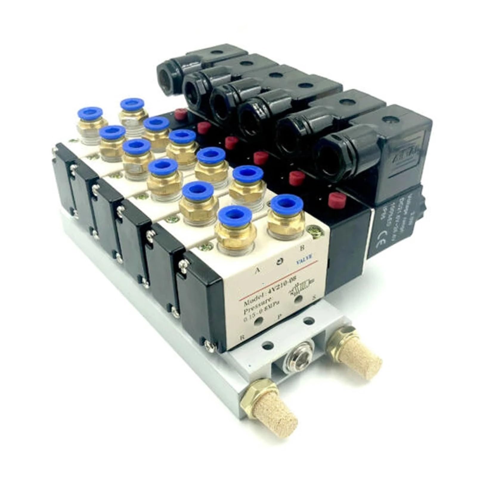 Válvula solenoide neumática 4V210-08 para simplificar la distribución de aire de 6 vías