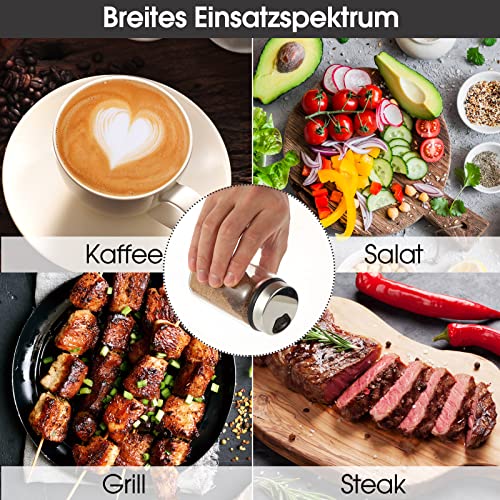 Foto von LEEPAT 2 Stück Gewürzgläser mit Drehdeckel, Borosilikatglas Gewürzstreuer, 150ml Gewürzdosen mit 4 Arten von Gewürzlöchern für Gewürze oder Kräuter in der Küche oder Grillen im Freien