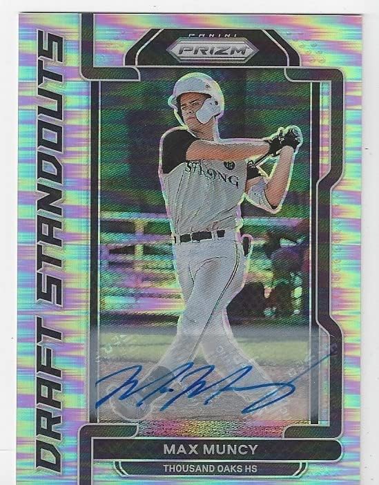 Max Muncy Autographed Panini Prizm Draft Standouts Signature Collectible Baseball Card - 2020 Panini Prizm Draft Picks Baseball Card #DS-MU (Athletics) Free Shipping