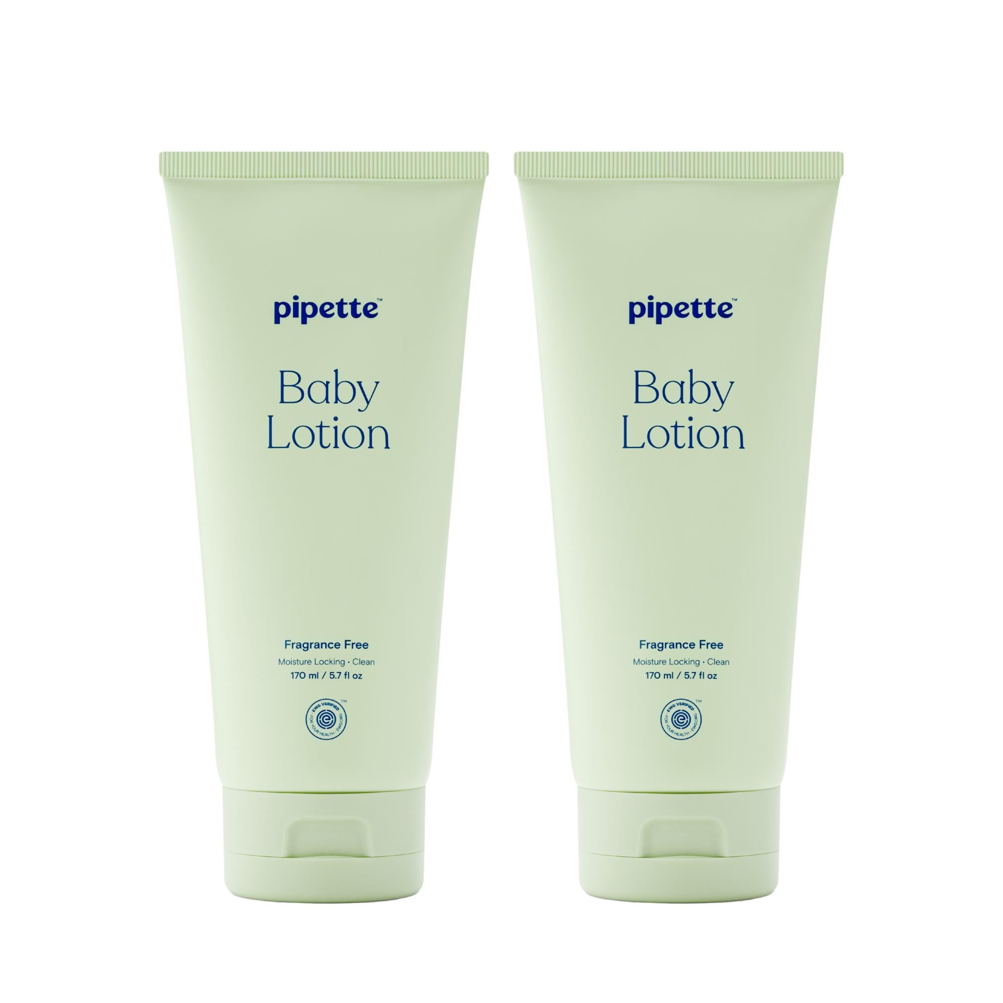 Pipette Baby Lotion, Fragrance Free, Hydration & Natural Moisture of Baby's Delicate Skin, Made with Ceramides and Renewable Plant-Derived Squalane, 5.7 fl oz (Pack of 2): Fragrance Free 5.7 Fl Oz (Pack of 2)