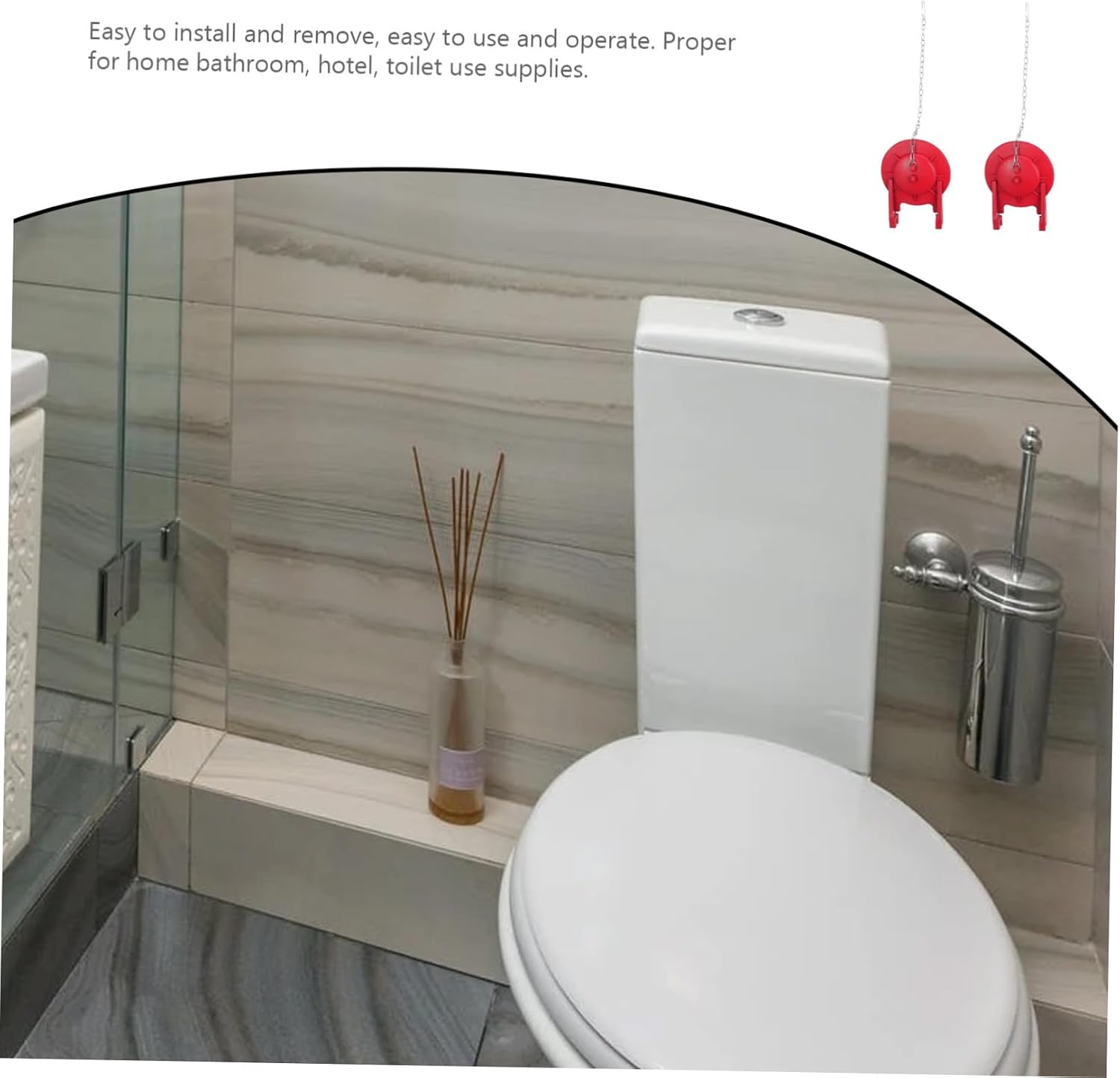 2pcs Water Saving Toilet Flapper Replacement with Red Silicone Seal Compact Bathroom Flapper for Leak Repair Easy Install Toilet Tank Parts Compatible with Standard Models