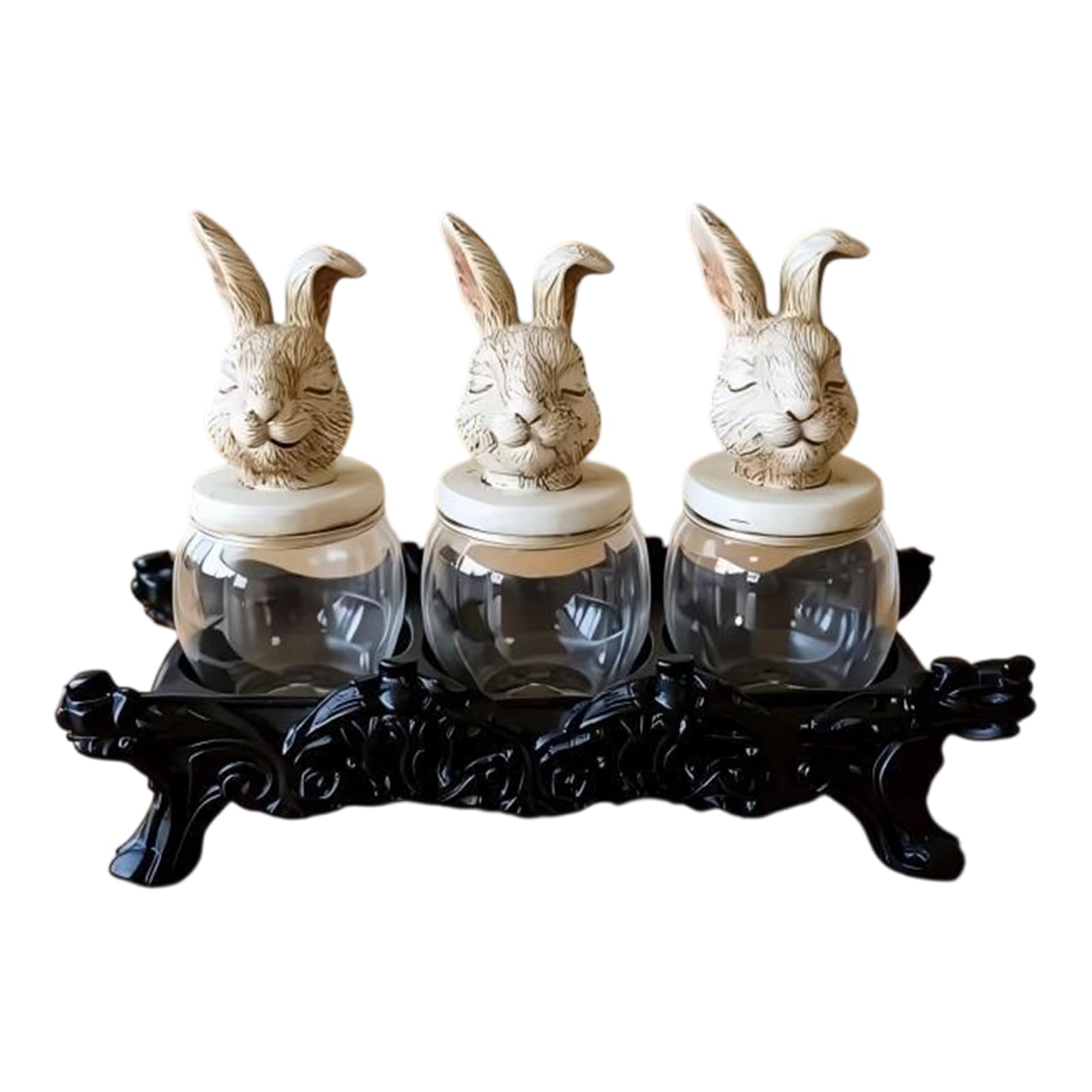 our fave Contemporary Rabbits Spices Container Set Resin Kitchen Decors Functional Storage Jars Functional Storage Jars