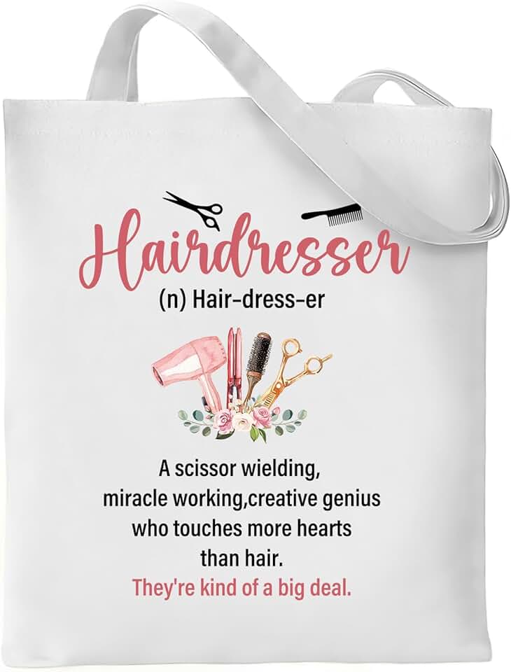 Hairdresser reusable cotton tote bag