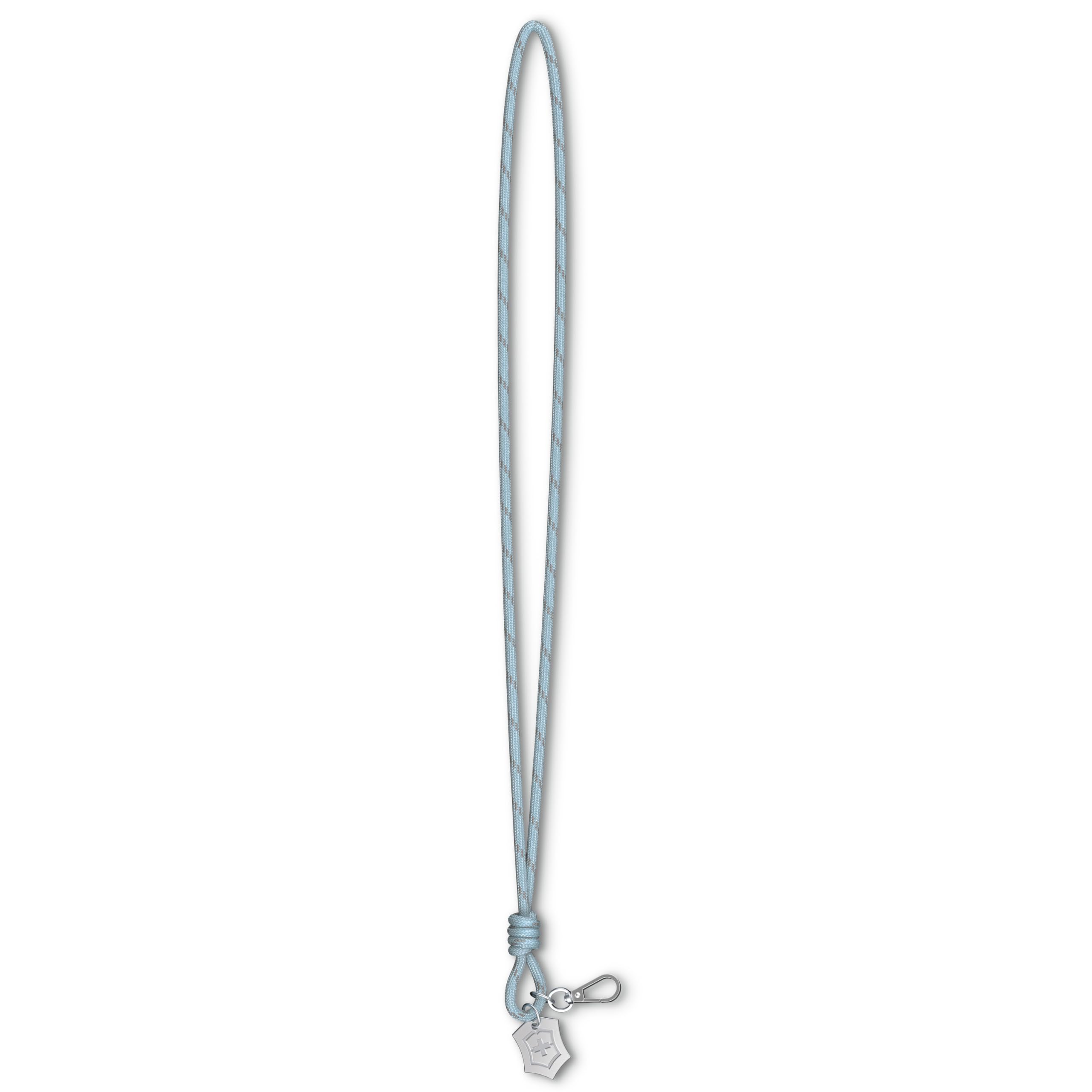 Victorinox key ring, neck strap, neck cord, pocket knife accessories, 440 mm, blue/grey