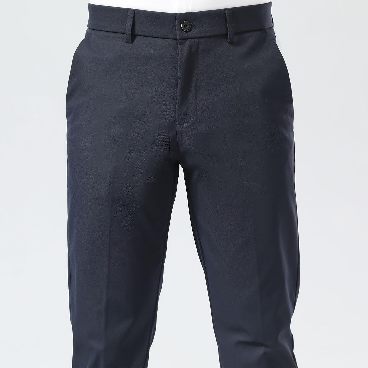 Plaid&Plain Men's Dress Pants Slim Fit Stretch Khaki Pants Wrinkle Free - Image 9