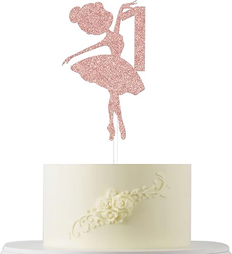 Miniatura 8 de Decoración para pastel de 2 cumpleaños de bailarina, decoración de pastel de cumpleaños de 2 cumpleaños, adorables suministros de decoración de