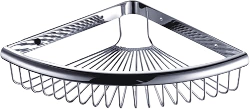 Estante esquinero de ducha para baño, cesta de latón, organizador y almacenamiento para champú y jabón, cromo pulido