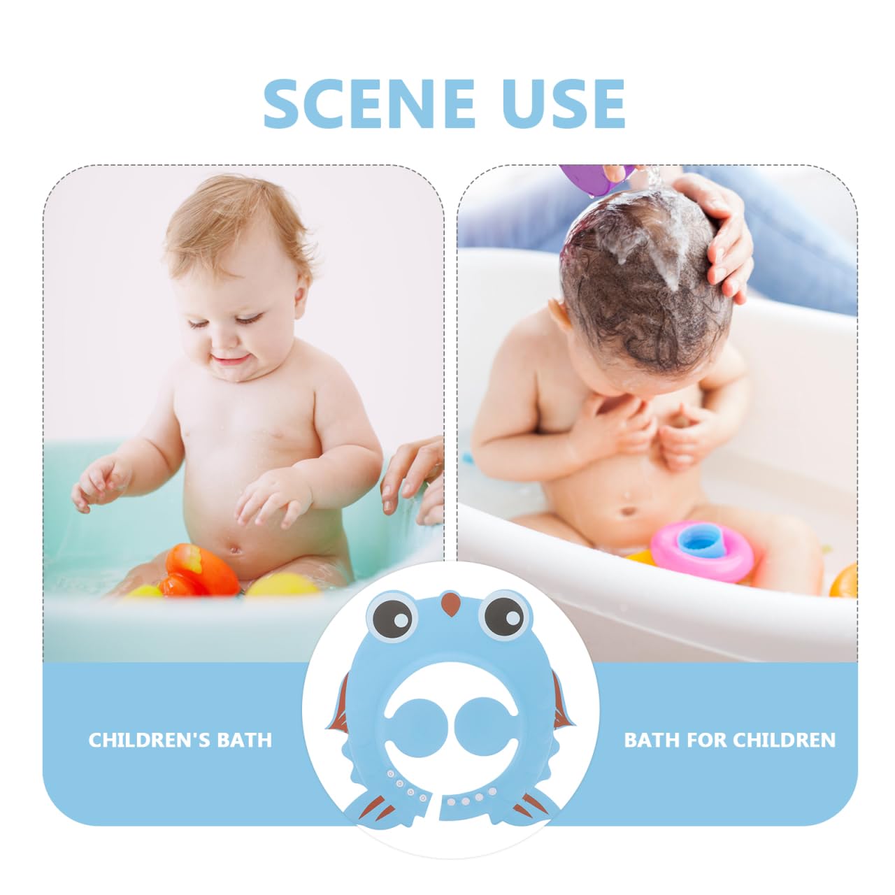 OUNONA Goldfish Pattern Adjustable Baby Shower Cap with Ear Protection Pads Lightweight Soft Toddler Hair Washing Shield Hat for Infant Bathing and Haircut - Image 4