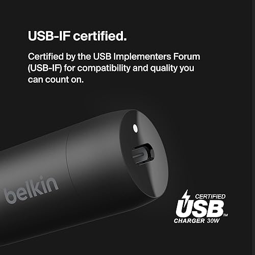 Miniatura 3 de Belkin Boost↑Charge™ Cargador rápido para automóvil de 30 W, diseño compacto con puerto de entrega de energía USB-C, cable USB-C a Lightning